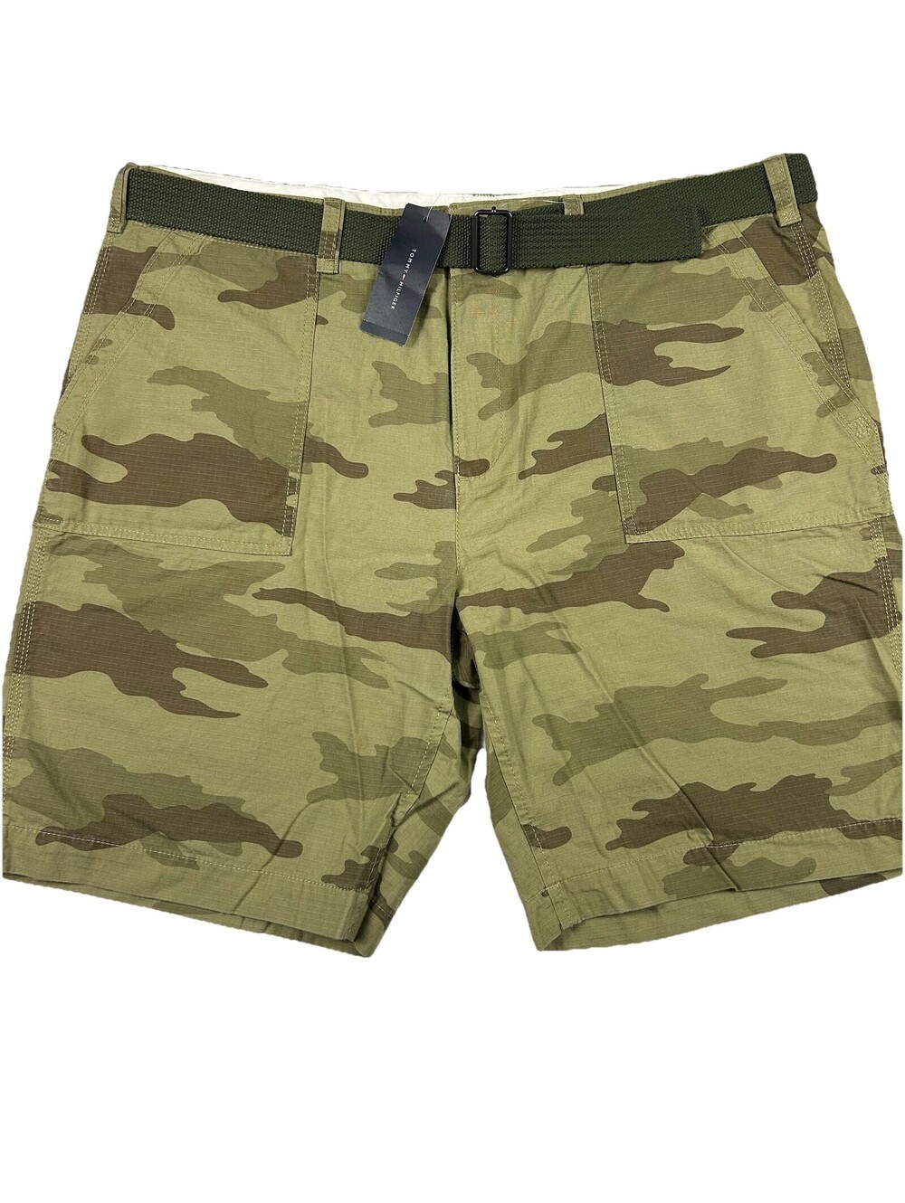 Tommy Hilfiger Men's Cargo Shorts 42Wx11 Camouflage Includes Belt 100% Cotton
